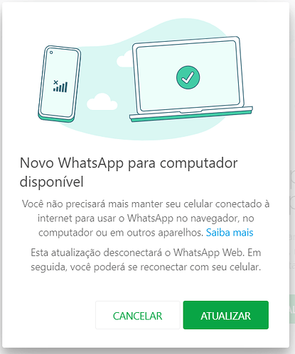 Novo WhatsApp sem uso de aparelho conectado