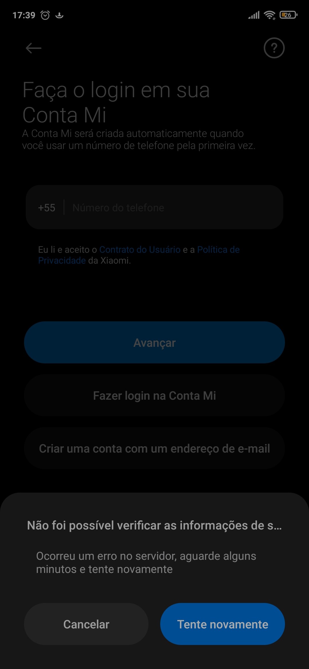 Não consigo fazer login na minha Conta EA