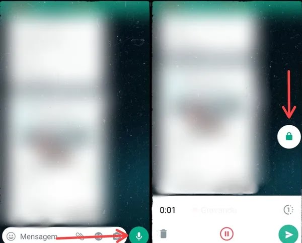 WhatsApp agora permite envio de áudio com visualização única no app — Foto: Reprodução/Gisele Souza